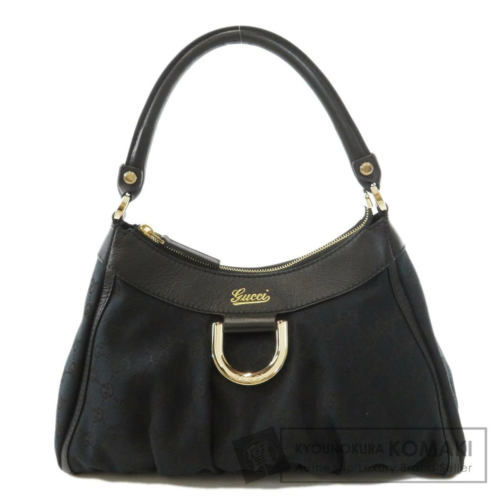 Gucci Black GG Canvas Abbey D Ring Hobo Shoulder Bag
